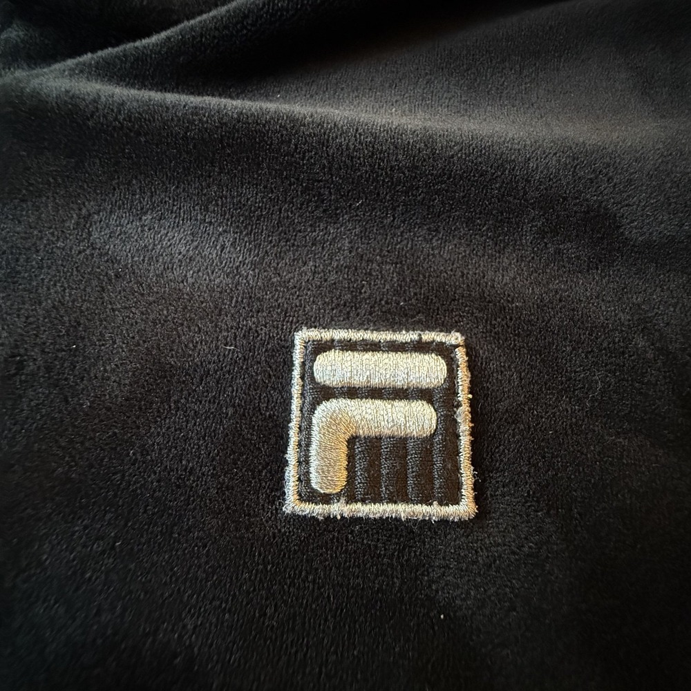 Fila Women's Black Long Sleeve Velour Quarter Zip Pullover Hoodie Size‎ Small - Picture 6 of 14